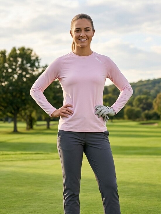 TaylorMade Tops - TaylorMade Light Pink Long Sleeve Performance Golf Tee Size XL
